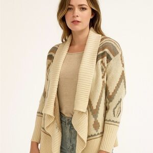 Roxy Cardigan Aztec Print Western Sweater Size Small